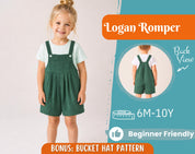 Romper Sewing Pattern for Kids, Romper Pattern, Kids Pattern, Overall Pattern, Beginner Pattern, Sewing Pattern Toddlers, Baby Pattern