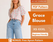 Blouse Sewing Pattern | Top Pattern | Women Sewing Pattern | Milkmaid Blouse Top Pattern | Beginner Sewing Pattern | Patterns for Women