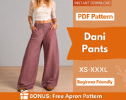 Wide Leg Pants Sewing Pattern for Women | Pants Pattern | Sewing Patterns | Trousers Pattern | Women Sewing Patterns | Wide Pants Pattern