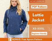 Lined Jacket Sewing Pattern, Button Up Jacket Pattern, Women Jacket Sewing Pattern, Coat Patttern, Jacket for Women Pattern