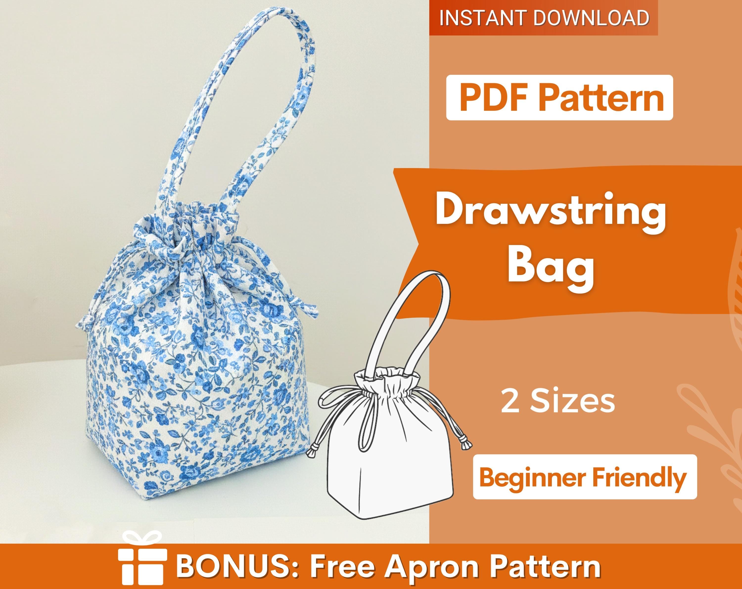 Drawstring Bag Sewing Pattern | Bucket Bag Pattern | Makeup Bag Pattern | Beginner Bag Pattern | Pouch Bag Pattern | Make Up Bag Pattern