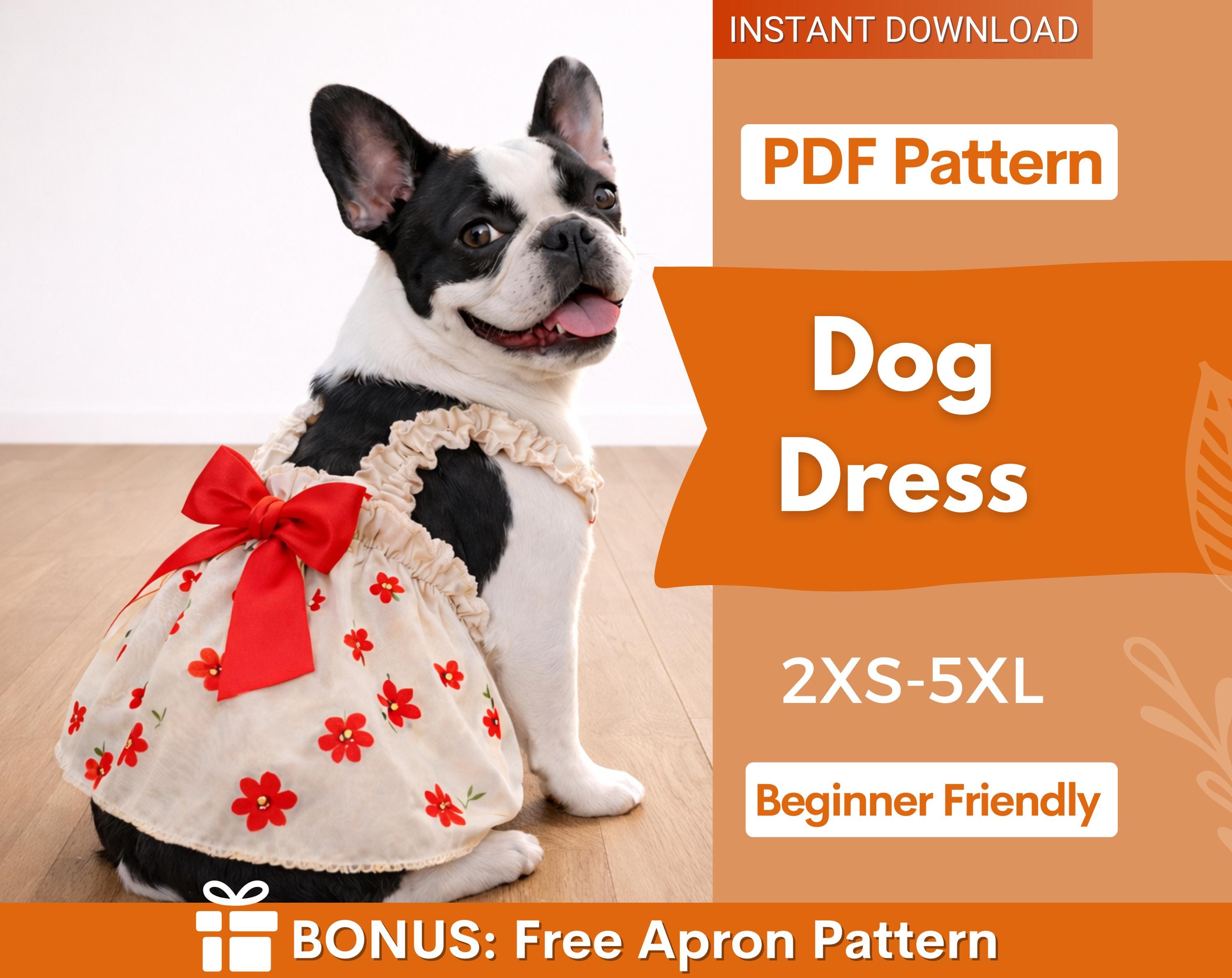 Dog Dress Sewing Pattern, XXS-5XL, Dress for Dogs Pattern, Sewing Pattern Pet, Pattern Dog, Pet Pattern, Sewing pattern for dog