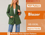 Blazer Sewing Pattern | Jacket Sewing Pattern | Coat Sewing Pattern Women PDF |  Coat Pattern |  Women Sewing Pattern |  Sewing Pattern PDF