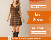Overall Dress Pattern, Jumper Pattern, Pinafore Dress Pattern, Women Dress Sewing Pattern, Sewing Pattern Women, Button Up Dress