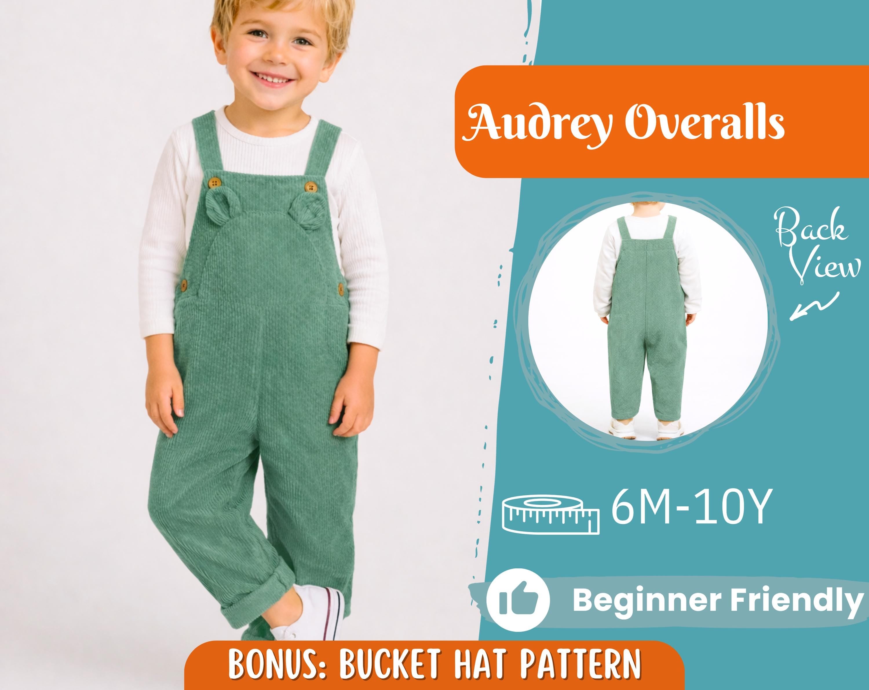 Overalls Sewing Pattern for Kids, Overalls Pattern, Kids Pattern, Jumpsuit Pattern, Beginner Pattern, Sewing Pattern Toddlers, Baby Pattern