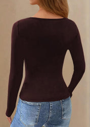 Scoop Neck Top Sewing Pattern | Long Sleeve Top Pattern | Womens top | Sewing Patterns | Women Patterns | Fitted Top Pattern