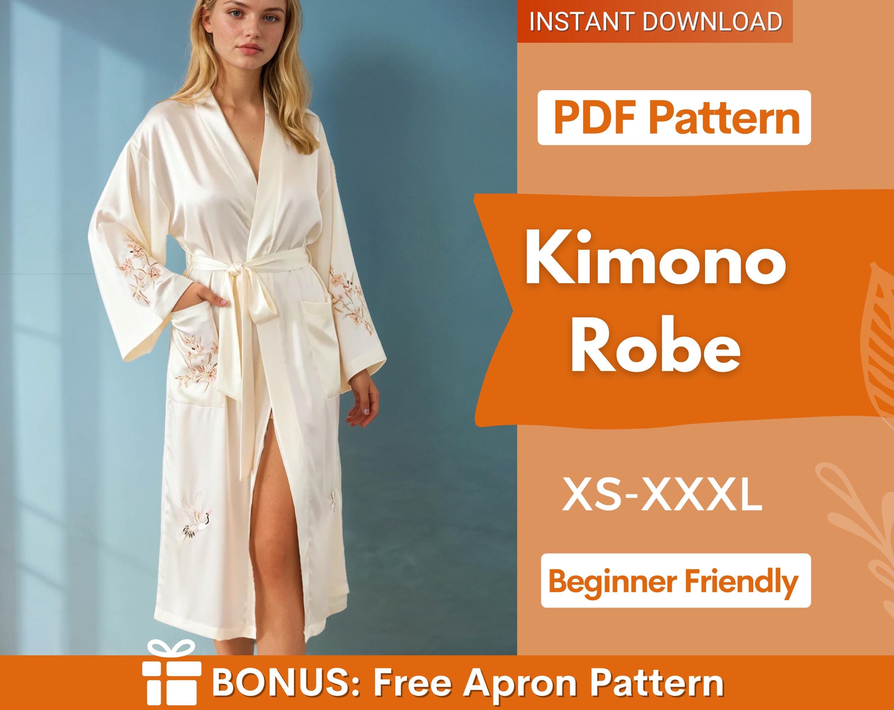 Kimono Sewing Pattern, Women Robe Beginner Pattern, Kimono Pattern Women, Beach Cover Pattern, Bathrobe Pattern, Women Sewing Pattern
