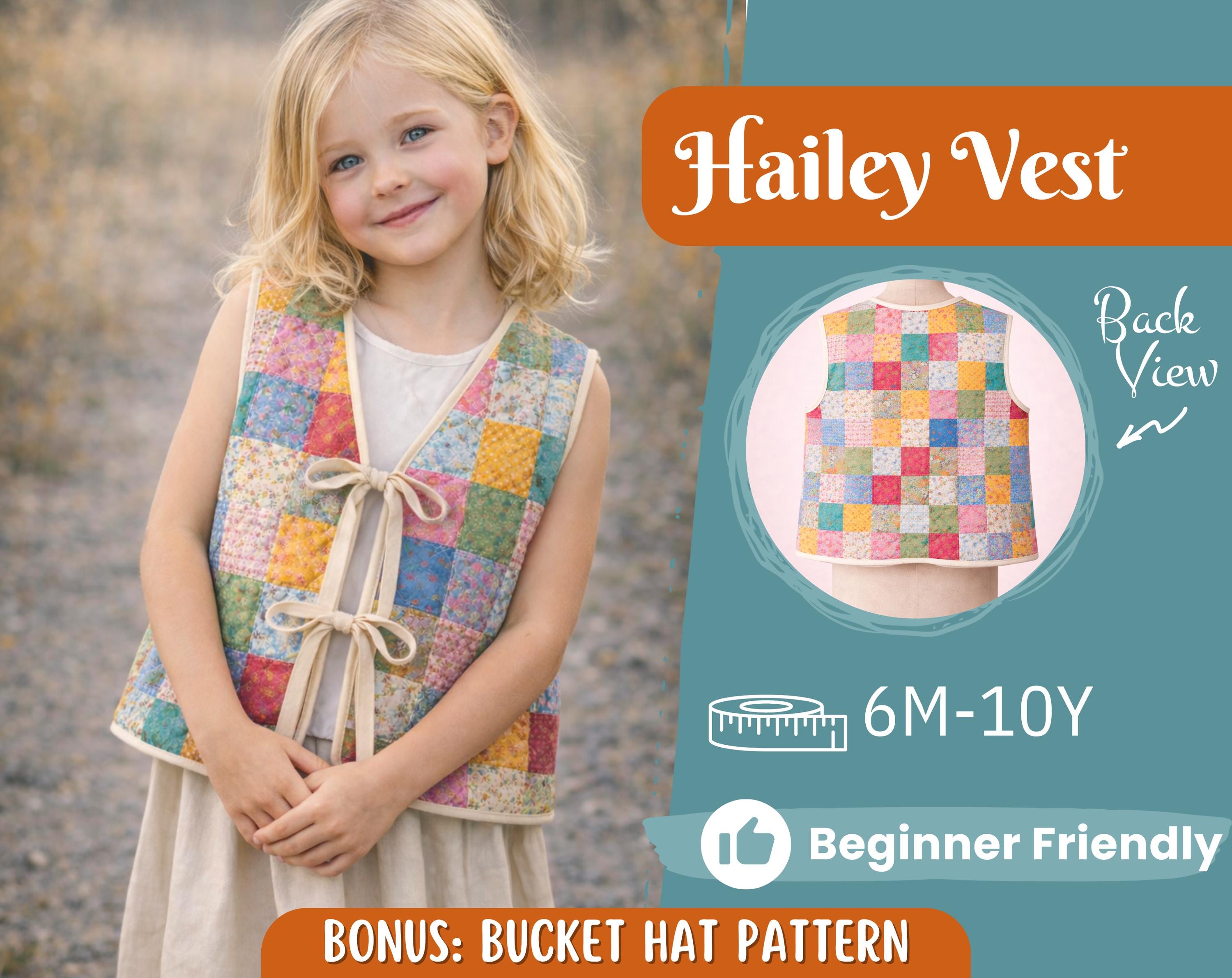 Vest Sewing Pattern for Kids, Kids Vest, Kids Pattern, PDF Pattern, Beginner Pattern, Sewing Pattern Toddlers, Quilted Vest Pattern