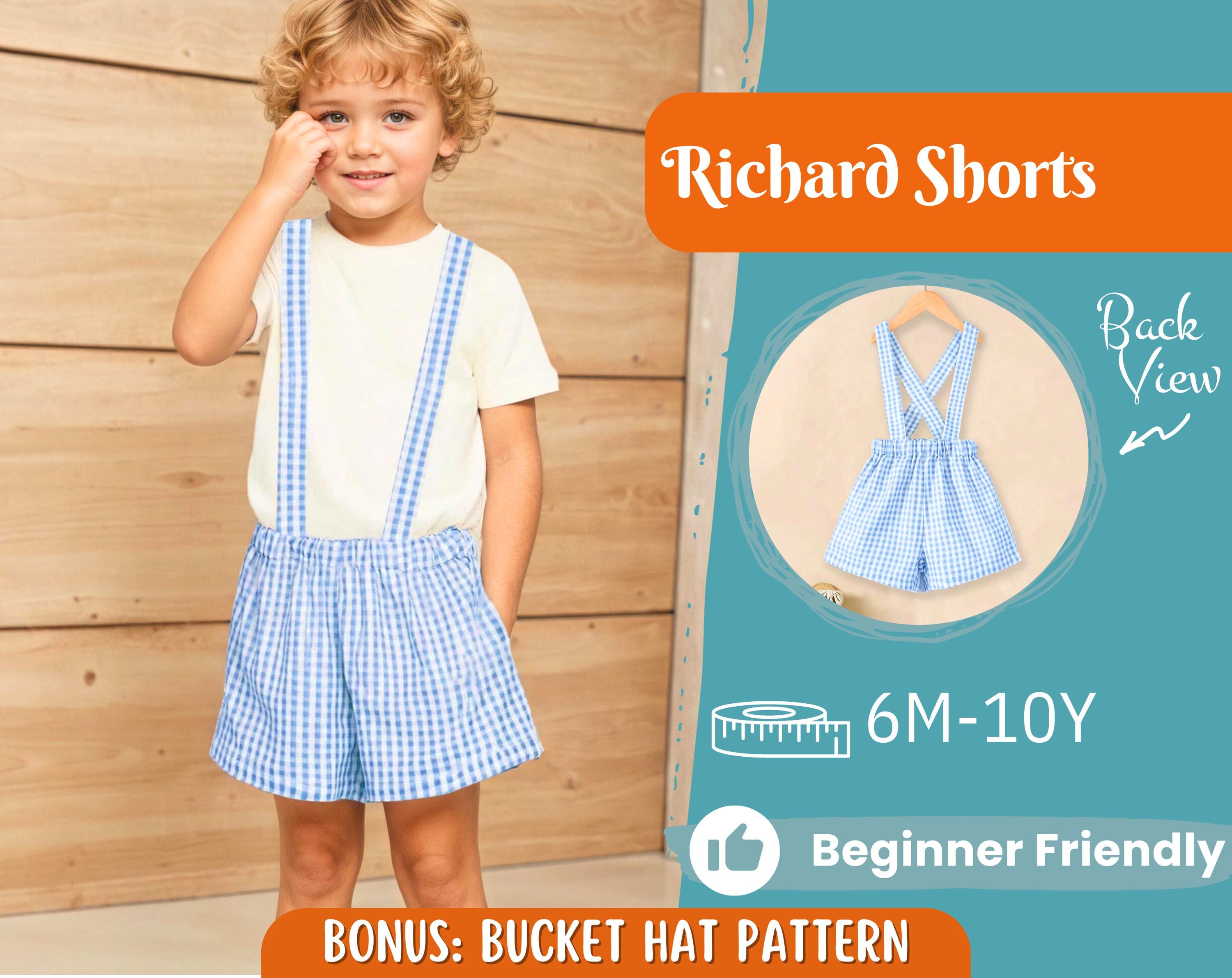 Suspender Shorts Sewing Pattern, Shorts Pattern, Kids Pattern, Sewing Pattern, Beginner Pattern, Sewing Pattern Toddlers, Boy Sewing Pattern