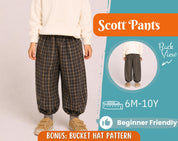 Baggy Pants Sewing Pattern for Kids, Elastic Waistband Pants, Kids Pattern, Baby Sewing Pattern, Beginner Pattern, Sewing Pattern Toddlers