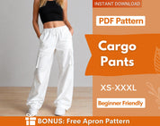 Cargo Pants Pattern, Pants Pattern, Women Wide Leg Pants Sewing Pattern, Sewing Pattern Women, Pants with Pockets, Cargo Trousers