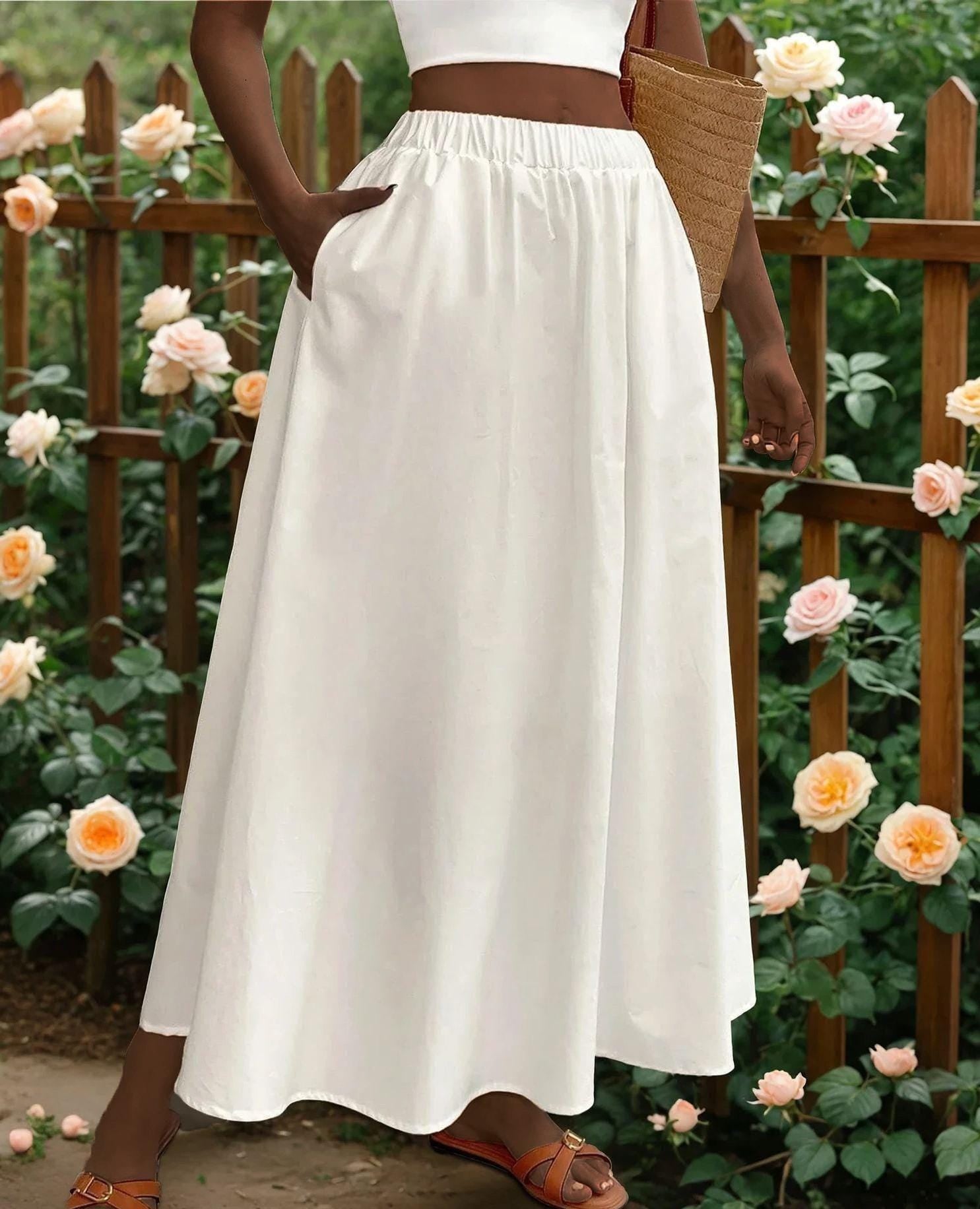 Easy Skirt with Pockets Sewing Pattern | Maxi Skirt Pattern | Women Skirt Pattern | Sewing Patterns | Women Sewing Pattern, Skirt Pockets