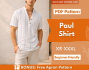 Men's Shirt Sewing Pattern, Shirt Pattern for Men, T-Shirt Pattern, Sewing Pattern for Men, Men Sewing Pattern, Men's Summer Shirt Pattern
