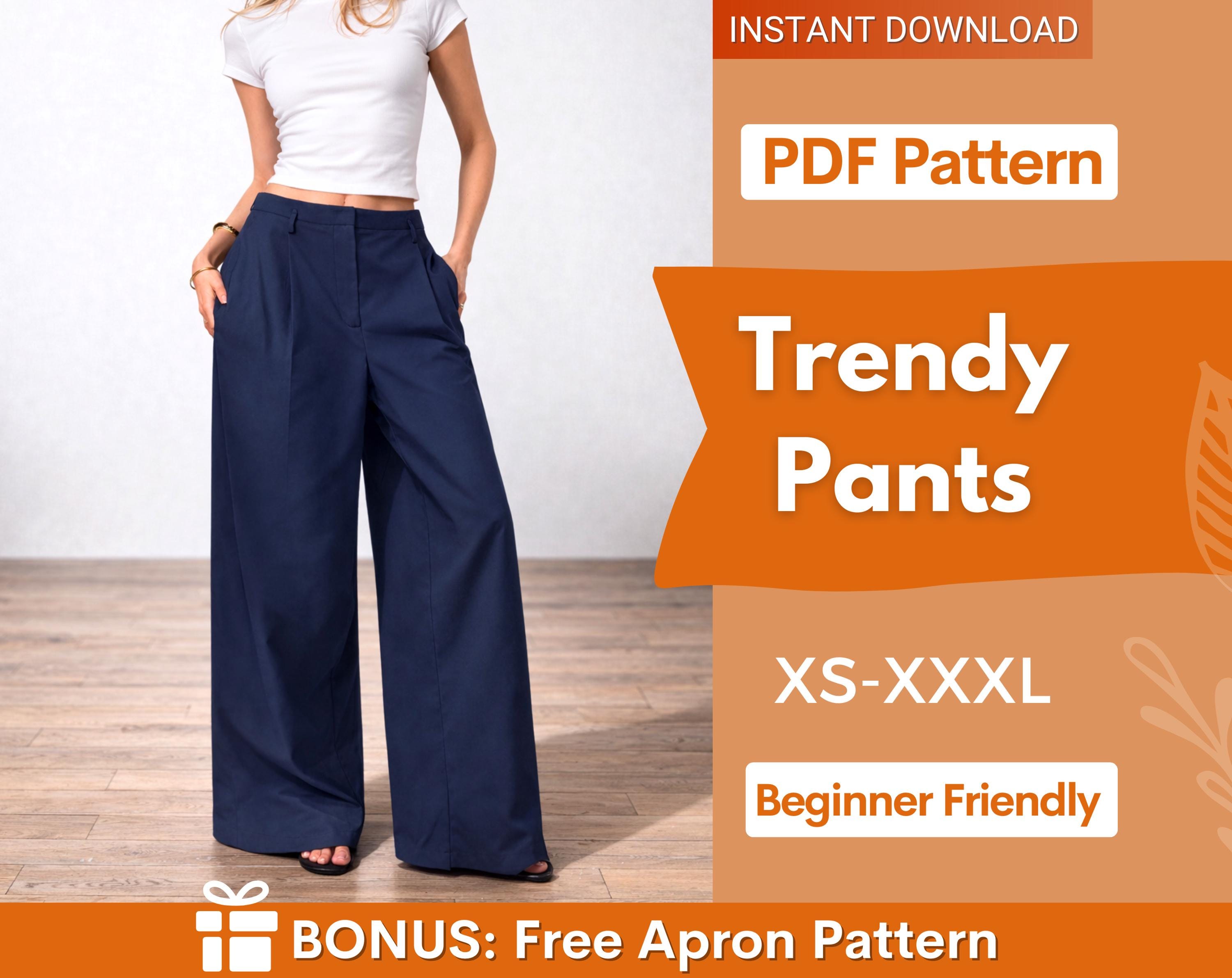 Wide Leg Pants Sewing Pattern | Women Pants Pattern | Sewing Patterns | Trousers Pattern | Women Sewing Patterns | Palazzo Pants Pattern