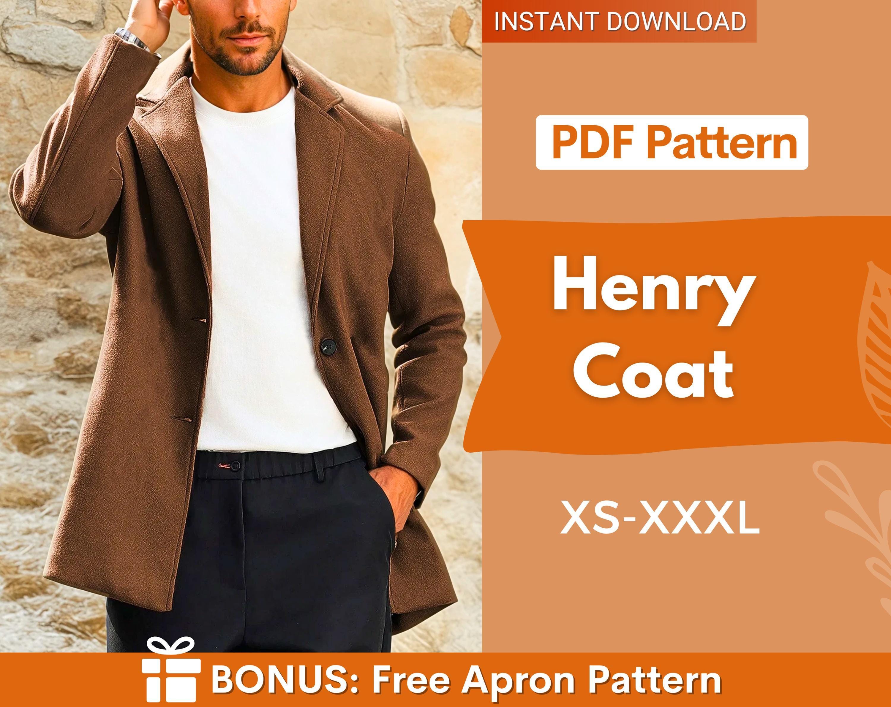 Coat Sewing Pattern for Men | Jacket Sewing Pattern Men | Coat Pattern | Men Jacket Sewing Pattern | Men's Sewing Pattern | Coat Jacket Men