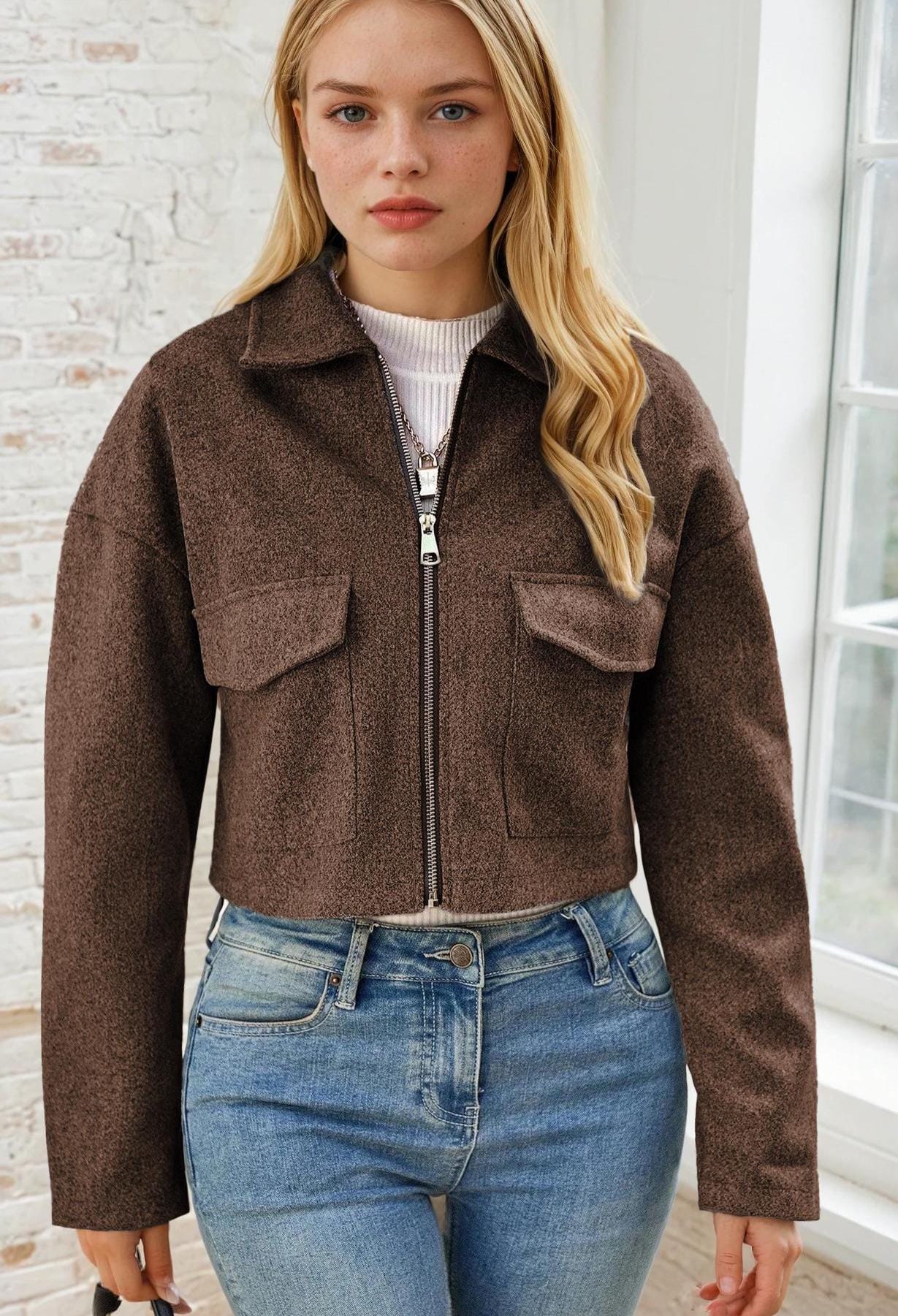 Jacket Sewing Pattern, Zip Up Jacket Pattern, Women Jacket Sewing Pattern, Crop Jacket, Short Jacket, Women Pattern Zipper Jacket
