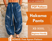 Hakama Pants Pattern for Men | Japanese Pants Pattern | Men Joggers Pattern | Sewing Pattern for Men | Balloon Pants Men