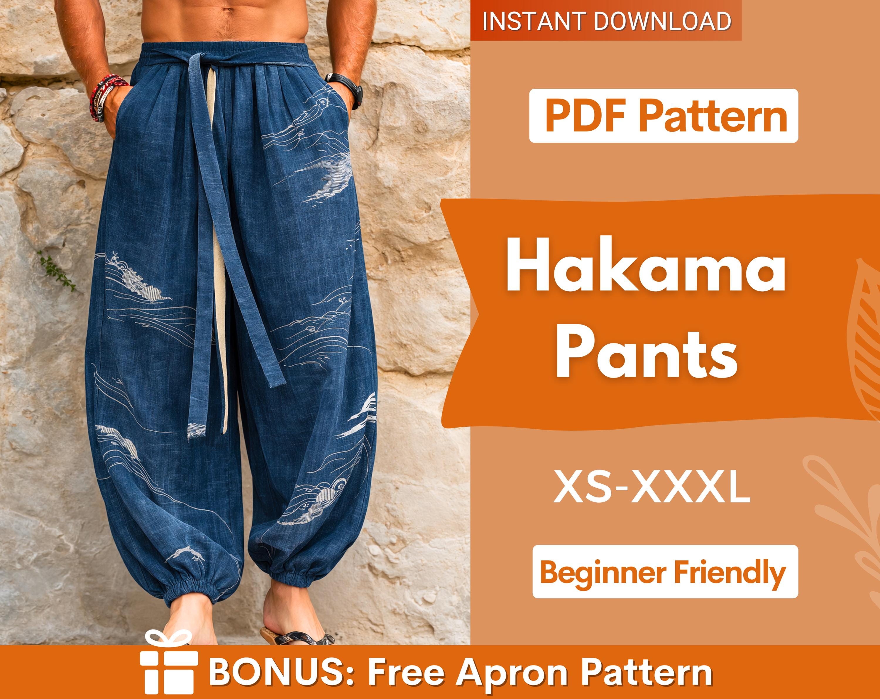 Hakama Pants Pattern for Men | Japanese Pants Pattern | Men Joggers Pattern | Sewing Pattern for Men | Balloon Pants Men