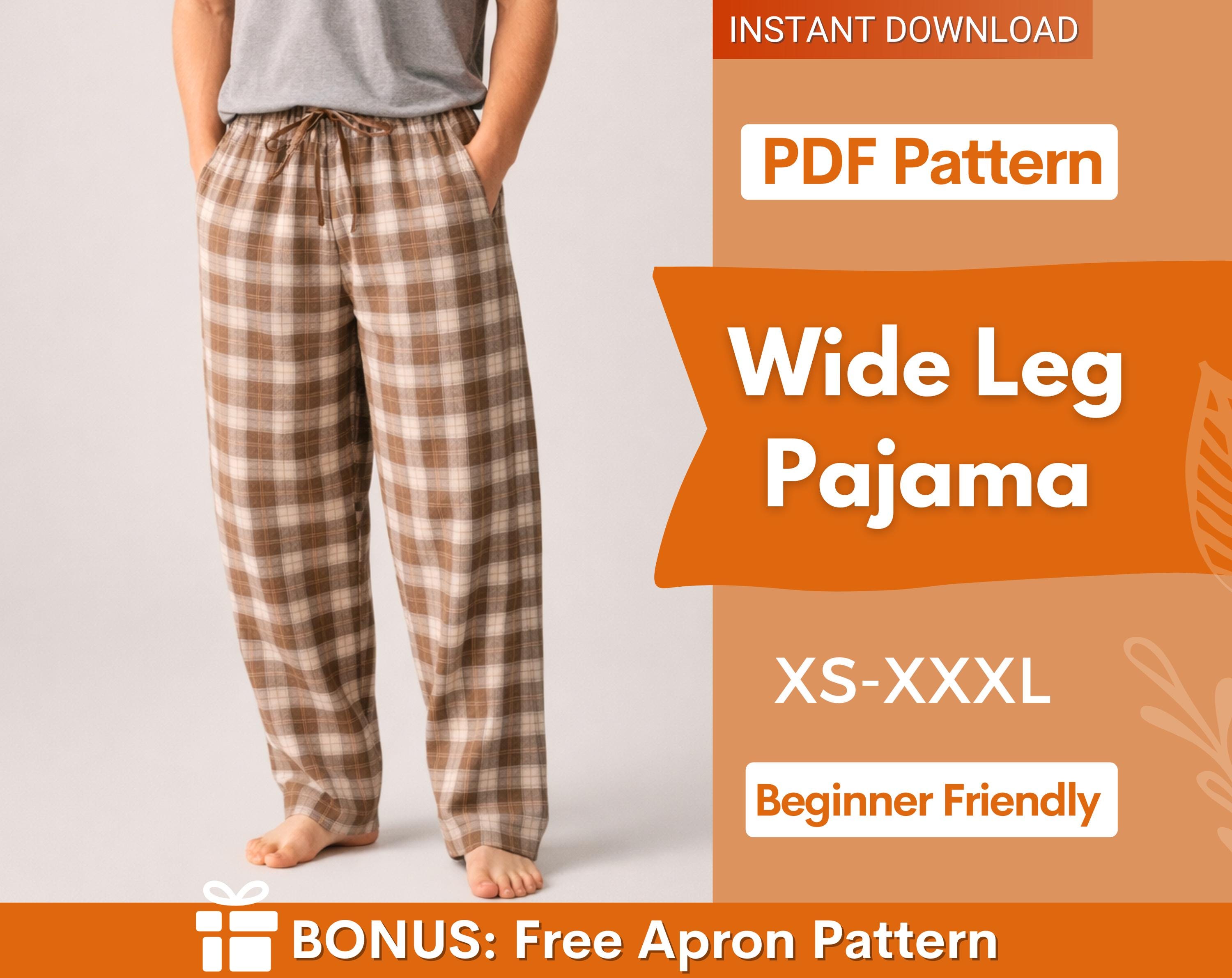 Wide Leg Pajama Pants Pattern, Pajama Pants Men, Pajama for Men Sewing Pattern, Men Pants Sewing Pattern, Men Sewing Patterns Pajama