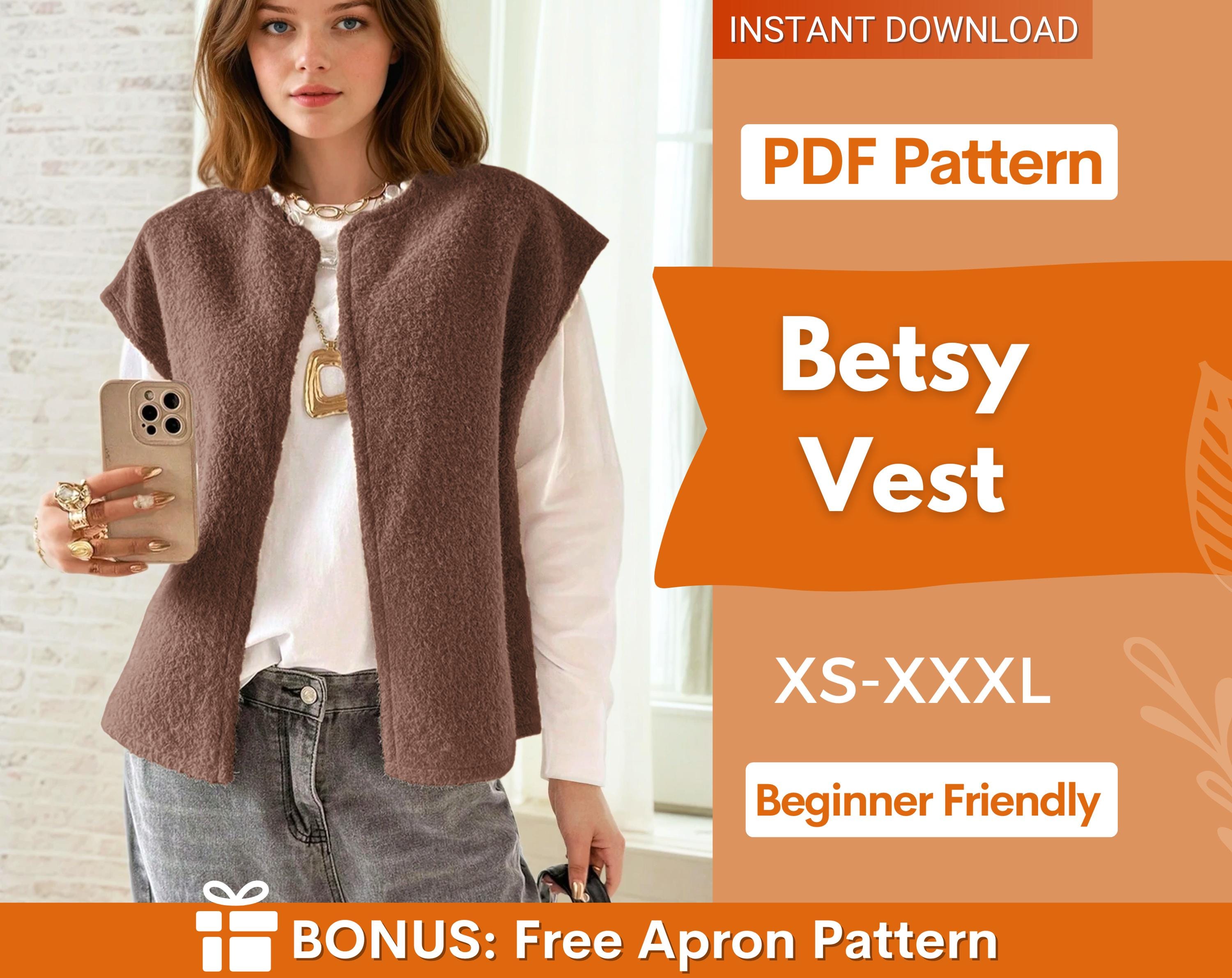 Teddy Vest Sewing Pattern for Women | Sewing Patterns | Women Pattern | Jacket Sewing Pattern | XS-XXXL | Women Vest Sewing Pattern