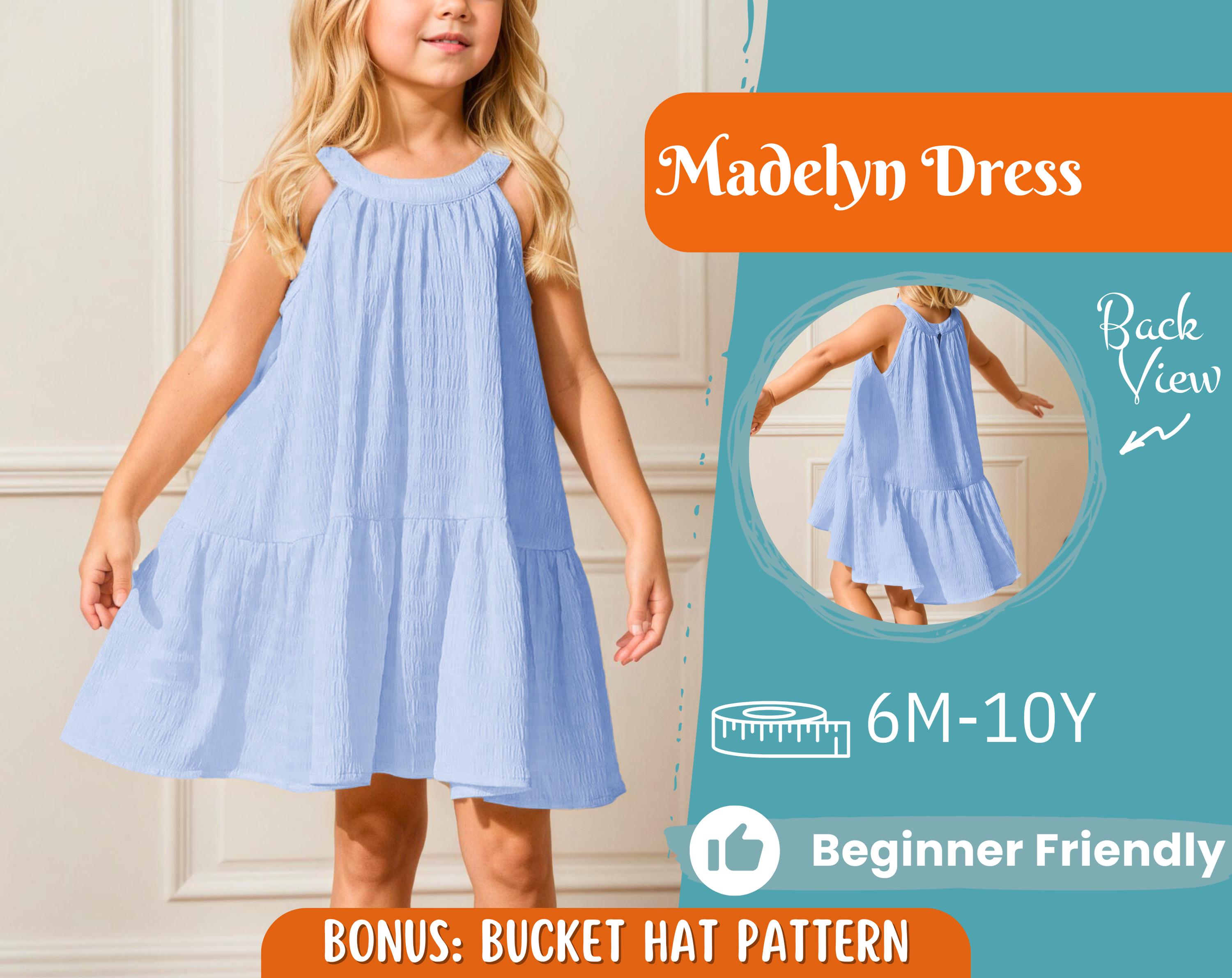 Dress Sewing Pattern for Kids, Dress Pattern, Kids Pattern, Girl Dress Pattern, Beginner Pattern, Sewing Pattern Toddlers, PDF Pattern