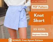 Skort Sewing Pattern | Mini Skirt Pattern | Shorts Pattern | Womens Skirt Shorts | Sewing Patterns | Women Patterns | Beginner Pattern