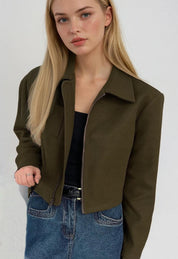 Jacket Pattern for Women, Zip Up Jacket Pattern, Women Jacket Sewing Pattern, Crop Jacket, Short Jacket, Women Sewing Pattern Zipper Jacket