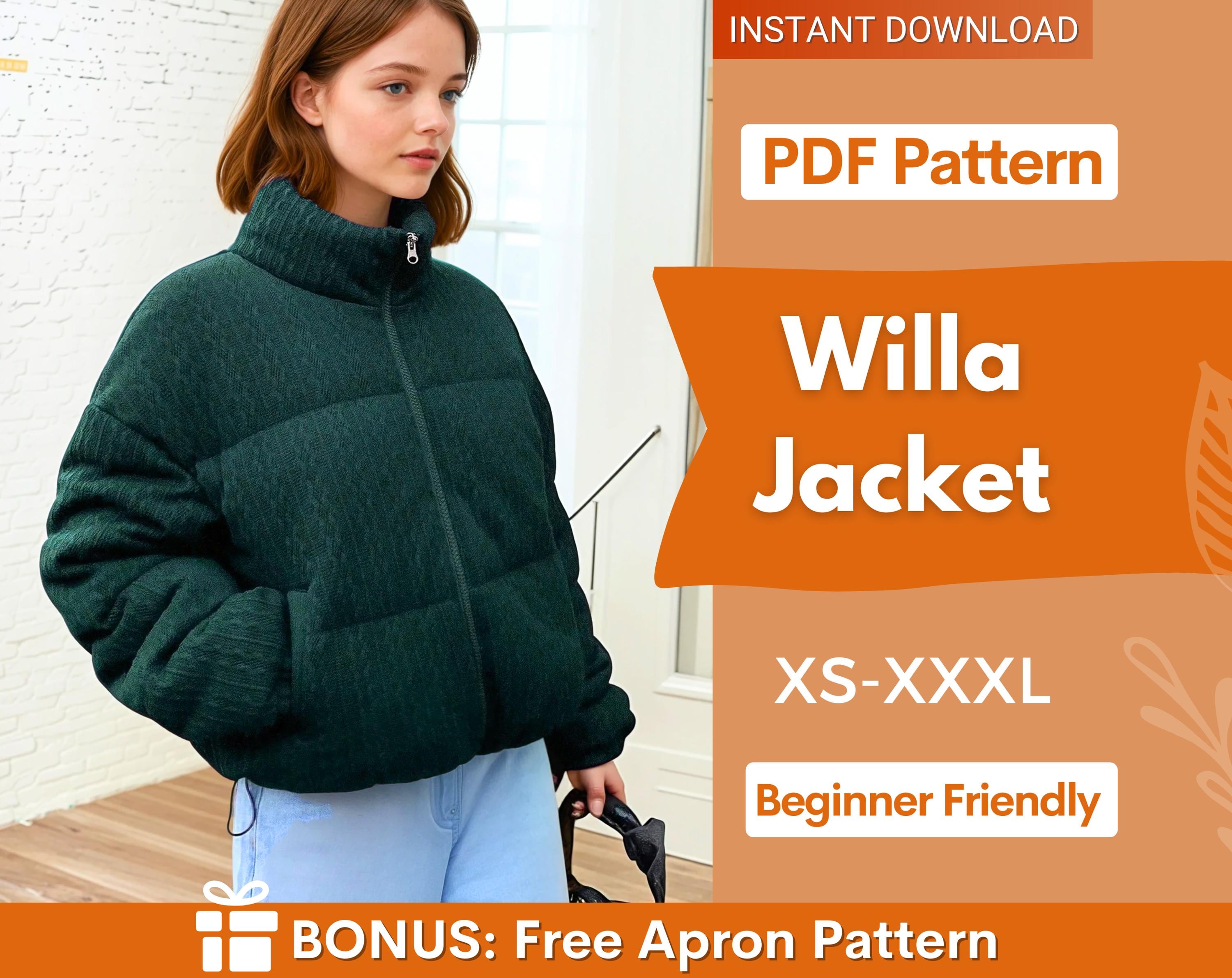 Puffer Jacket Sewing Pattern |  Coat Pattern | Sewing Patterns | Jacket Pattern | Women Sewing Pattern Jacket Coat | Jacket With Lining