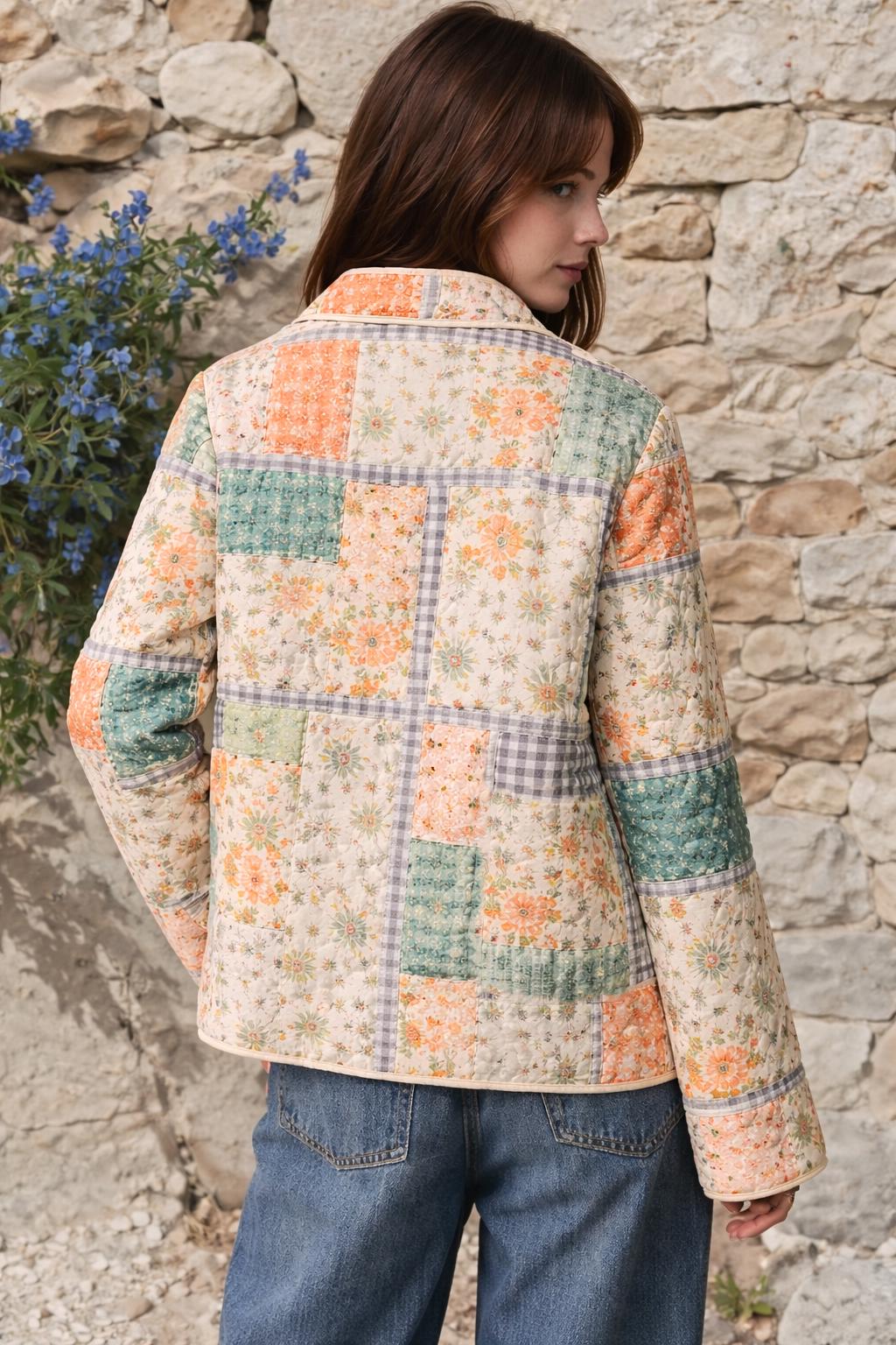 Jacket Sewing Pattern | Quilted Jacket Pattern | Sewing Patterns Women | Sewing Pattern Patchwork Jacket | Button Up Jacket with Collar