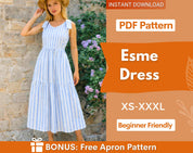 Esme Dress Pattern | Dress Pattern | Sewing Patterns | Women Patterns | Tiered Dress | Summer Dress | Beginner Sewing Pattern Dress