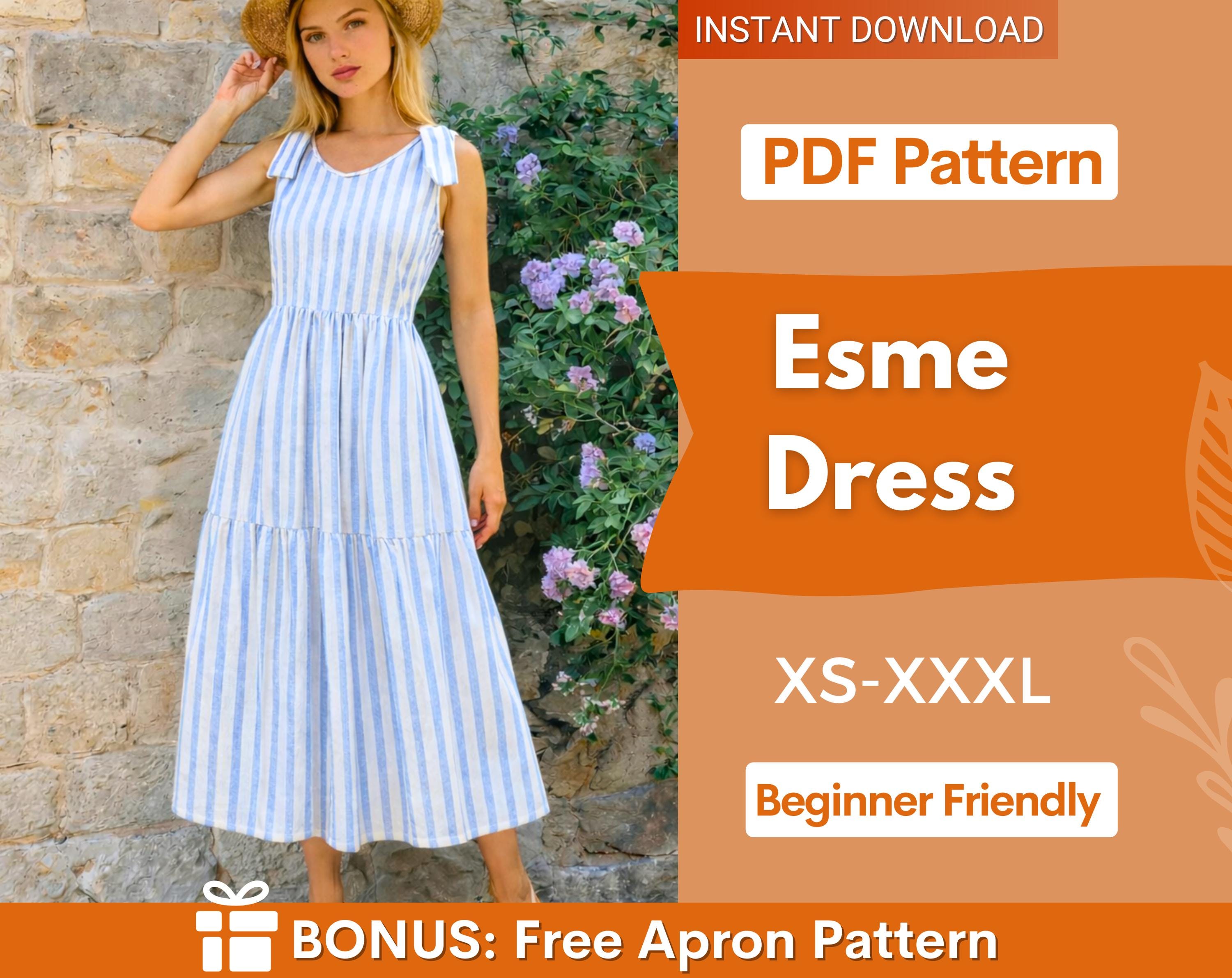 Esme Dress Pattern | Dress Pattern | Sewing Patterns | Women Patterns | Tiered Dress | Summer Dress | Beginner Sewing Pattern Dress