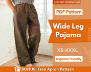 Pajama Pants Sewing Pattern for Men, Wide Leg Pajama Pants, Pajama Pants pattern, Men Pants Sewing Pattern, Men Sewing Patterns Pajama