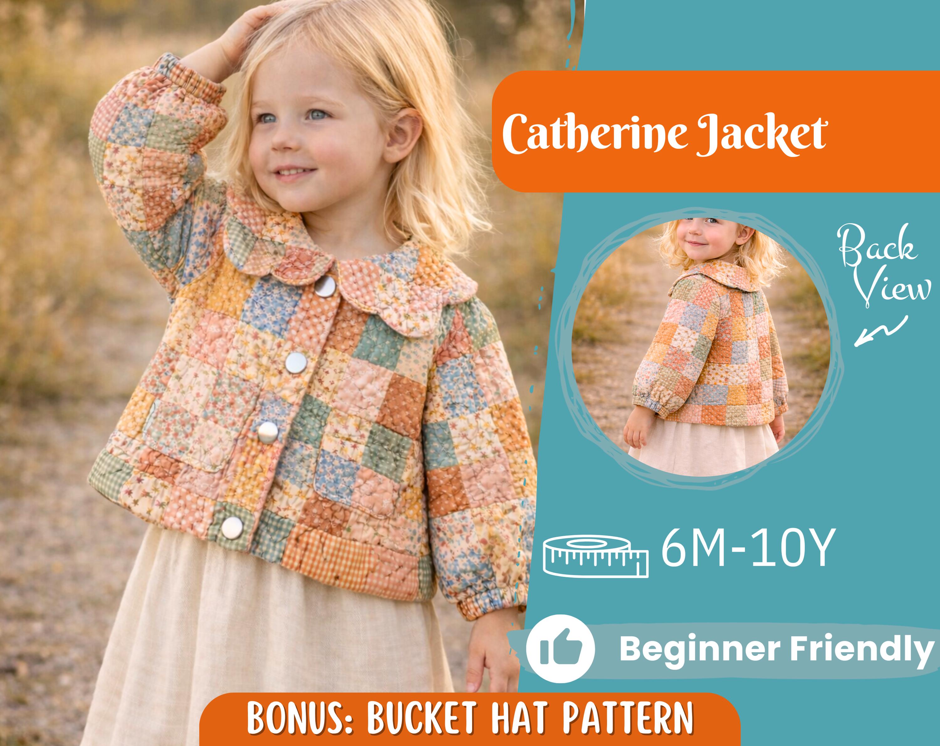 Quilted Jacket Sewing Pattern for Kids, Jacket Pattern, Kids Pattern, PDF Pattern, Beginner Pattern, Sewing Pattern Toddlers, Coat Pattern