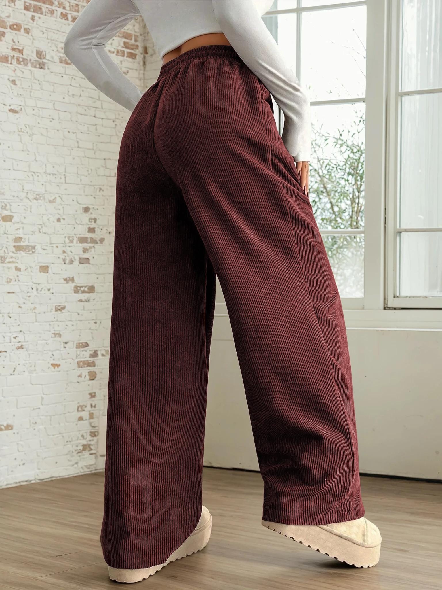 Wide Leg Pants Pattern | Women Pants Pattern | Sewing Patterns | Trousers Pattern | Women Sewing Patterns | Elastic Wide Leg Pants Pattern