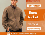 Men Jacket Sewing Pattern, Jacket Pattern, Men Sewing Pattern, Zip Up Jacket Men, Men Pattern, Coat Pattern, Teddy Jacket, Men Jacket Coat