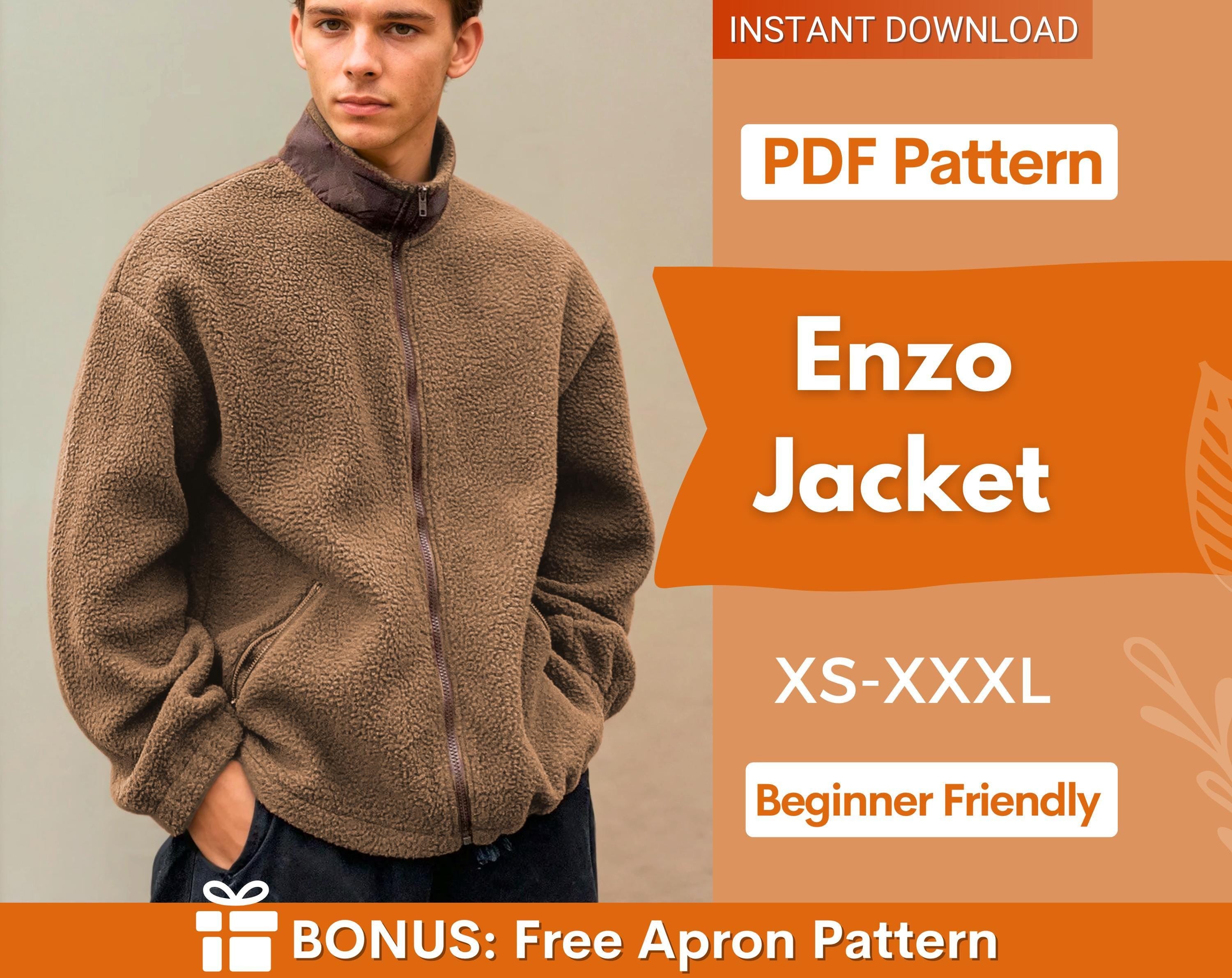 Men Jacket Sewing Pattern, Jacket Pattern, Men Sewing Pattern, Zip Up Jacket Men, Men Pattern, Coat Pattern, Teddy Jacket, Men Jacket Coat