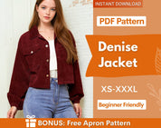 Jacket Sewing Pattern | Women Jacket Pattern | Sewing Patterns for Women | Button Jacket | Coat Pattern | Winter Sewing Pattern PDF Sewing