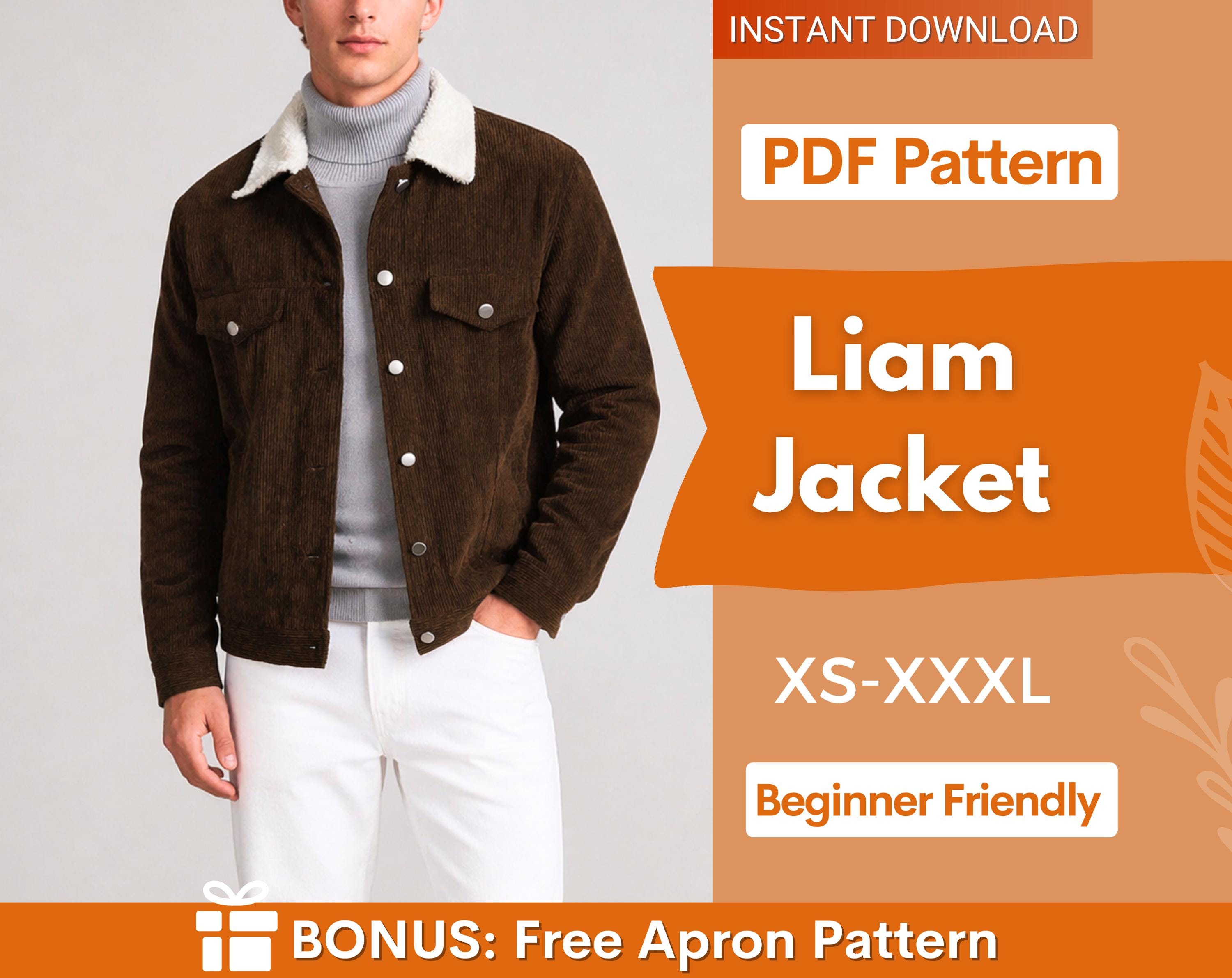 Men Jacket Pattern, Jacket Sewing Pattern for Men, Men Sewing Pattern, Pattern Men,  Sewing Pattern Jacket Coat Men, Men Patterns XS-XXXL