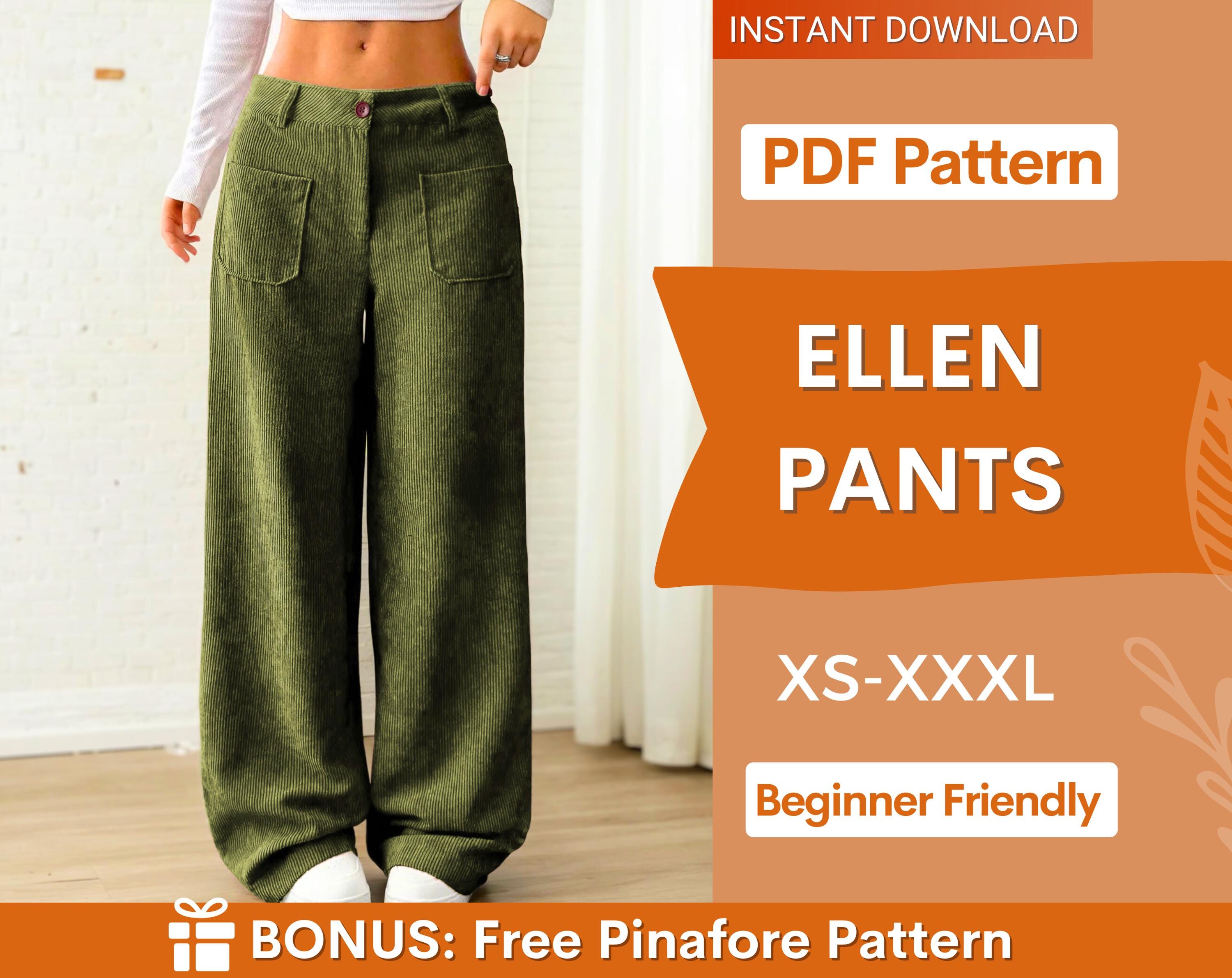 Pants Sewing Pattern for Women | XS-XXXL | Sewing Patterns | Trousers Pattern | Wide Leg Pants Pattern | Sewing Pattern Pants Women