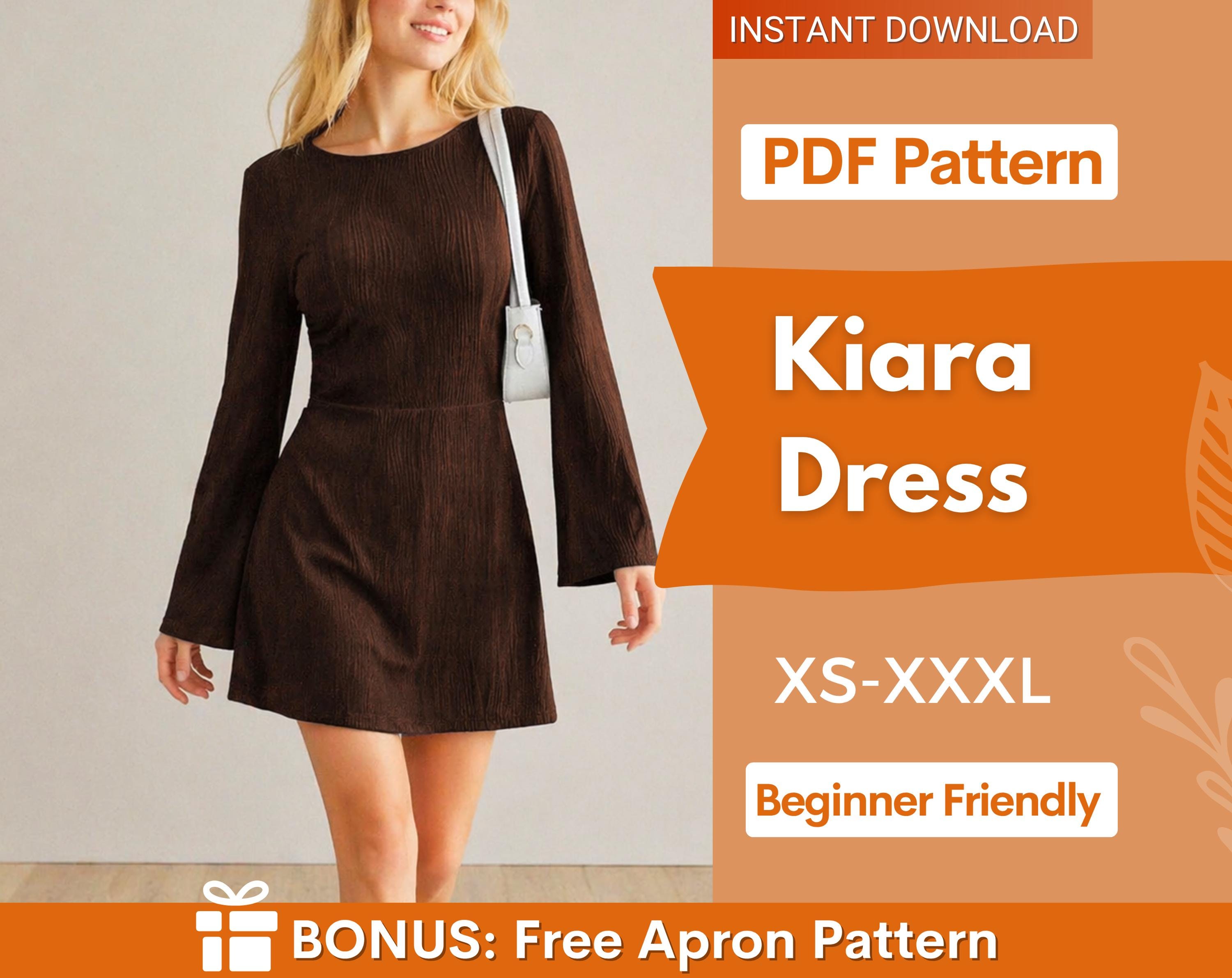 Open Back Dress Pattern | Flared Sleeve Dress | Mini Dress | Dress Sewing Pattern | Women Pattern  |Summer Dress Pattern | Back Tie Dress