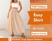 Easy Skirt with Pockets Sewing Pattern | Maxi Skirt Pattern | Women Skirt Pattern | Sewing Patterns | Women Sewing Pattern, Skirt Pockets