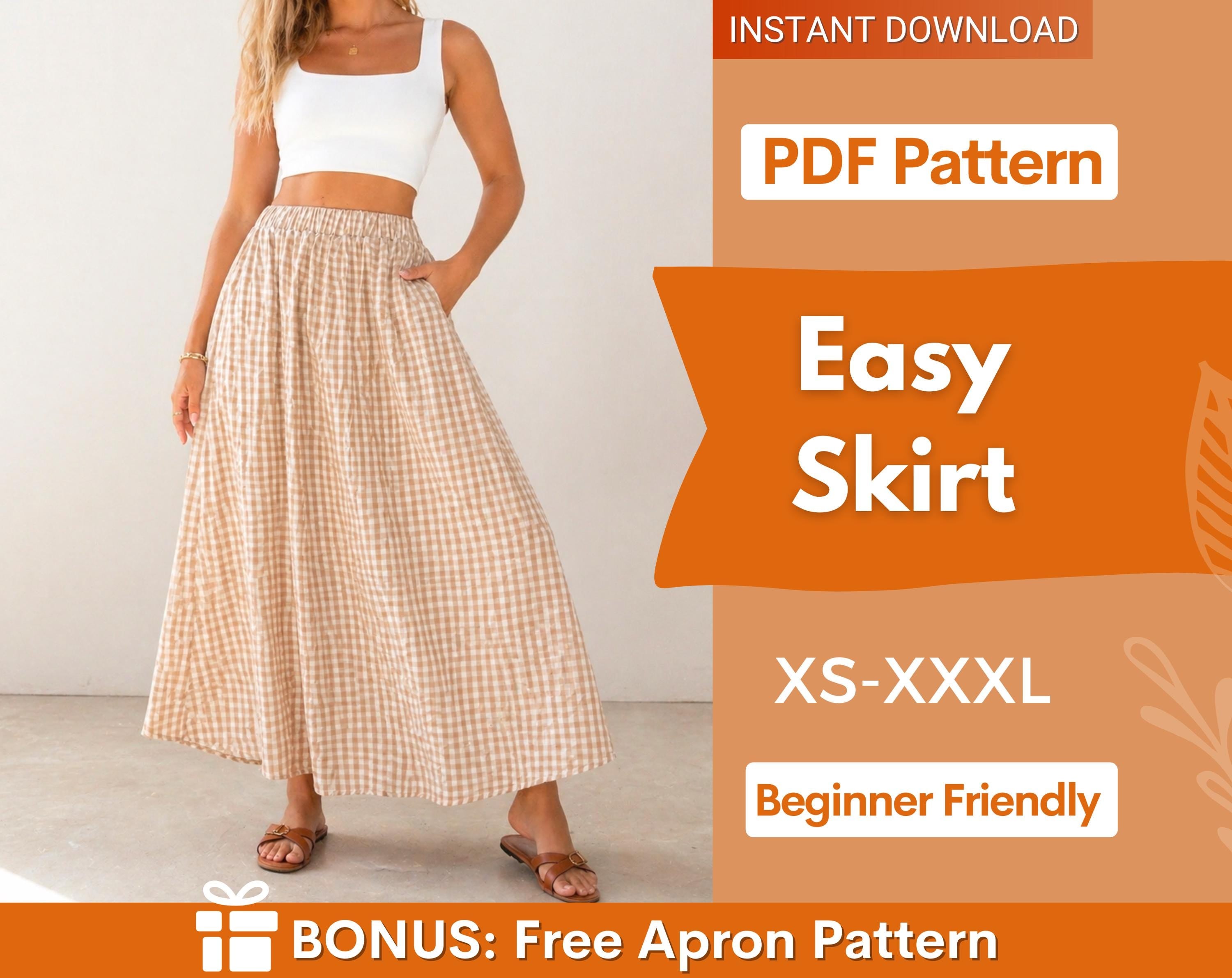 Easy Skirt with Pockets Sewing Pattern | Maxi Skirt Pattern | Women Skirt Pattern | Sewing Patterns | Women Sewing Pattern, Skirt Pockets