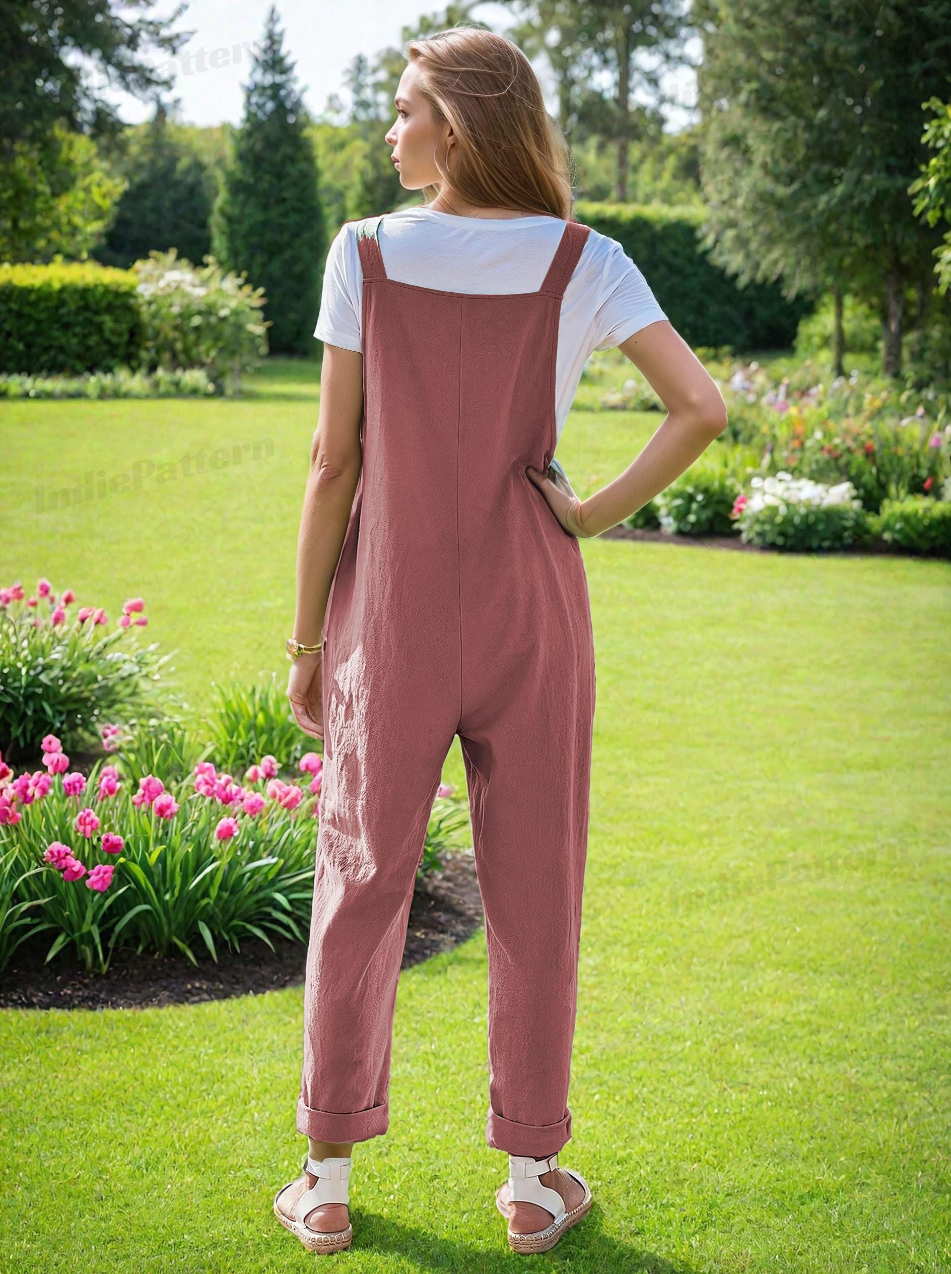 Overall Jumpsuit Pattern, Meadow Overalls, Overalls pattern, Pattern Women Jumpsuit, Dungaree Pant Loose Trouser , Overalls Sewing Pattern