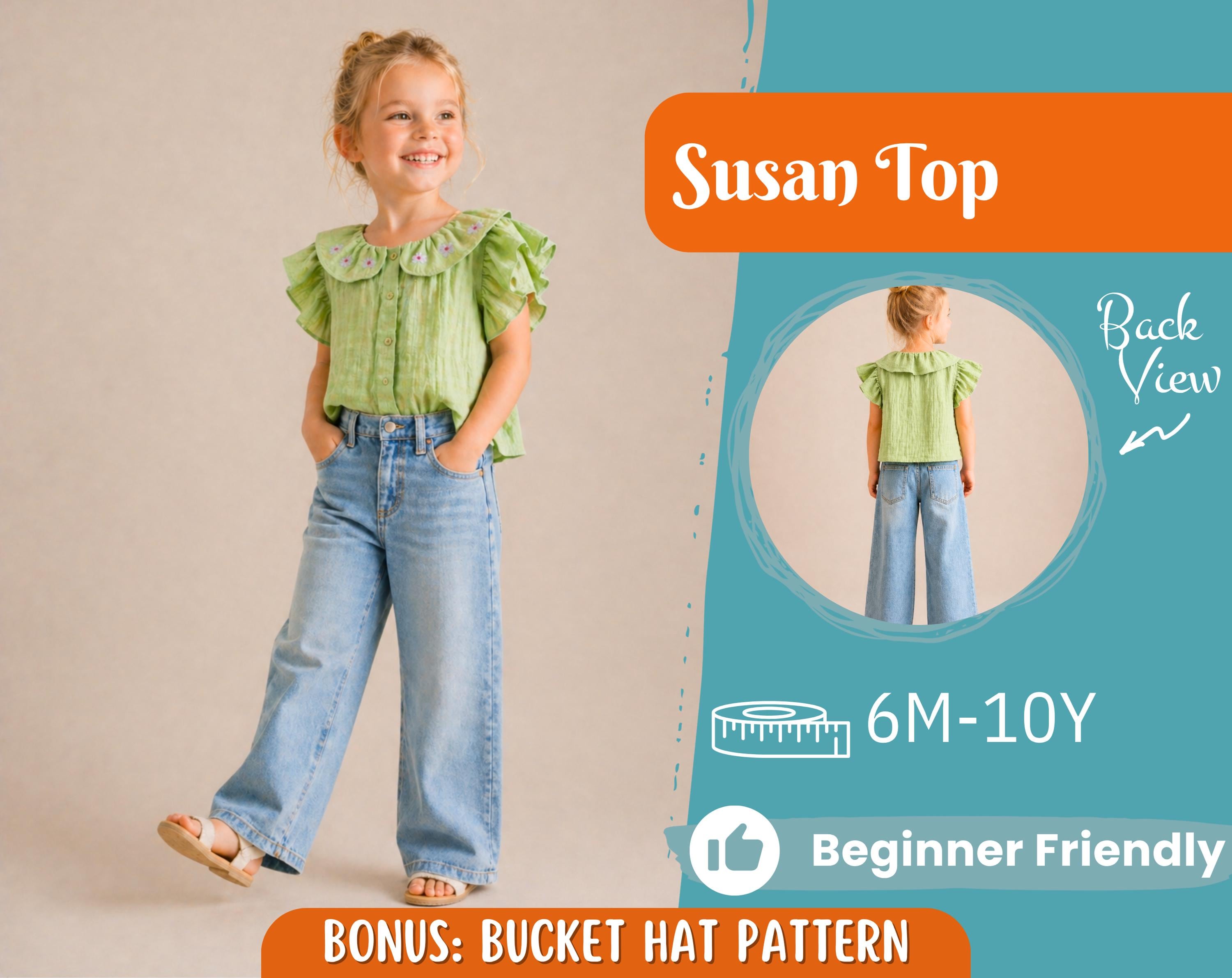 Top Sewing Pattern for Kids, Top Pattern, Kids Pattern, Girl Pattern, Beginner Pattern, Sewing Pattern Toddlers, PDF Pattern