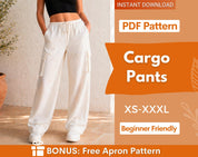 Cargo Pants Pattern, Pants Pattern, Women Wide Leg Pants Sewing Pattern, Sewing Pattern Women, Pants with Pockets, Cargo Trousers