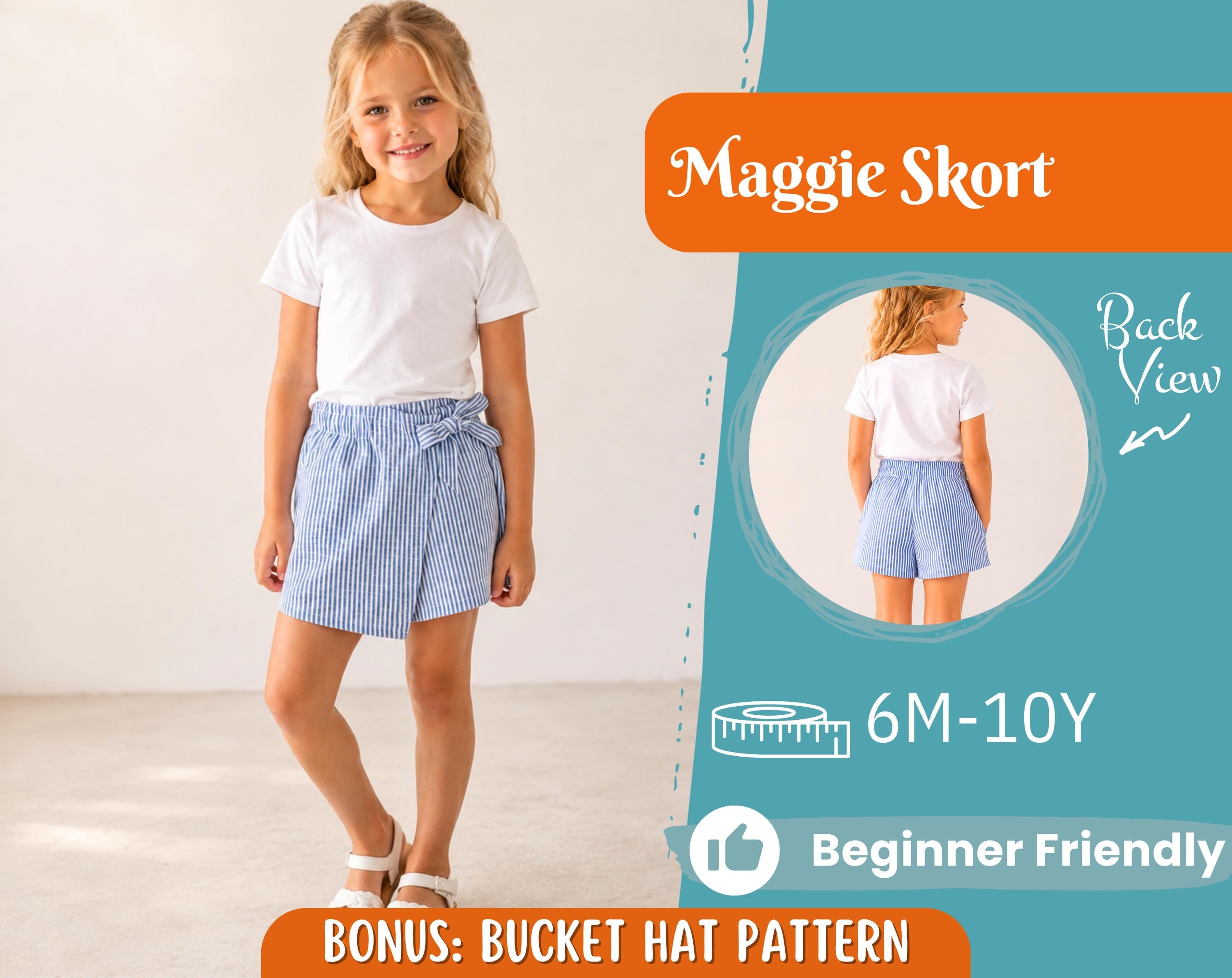 Skort Sewing Pattern for Kids, Skort Pattern, Kids Pattern, PDF Pattern, Beginner Pattern, Sewing Pattern Toddlers, Baby Pattern, Girl Skirt