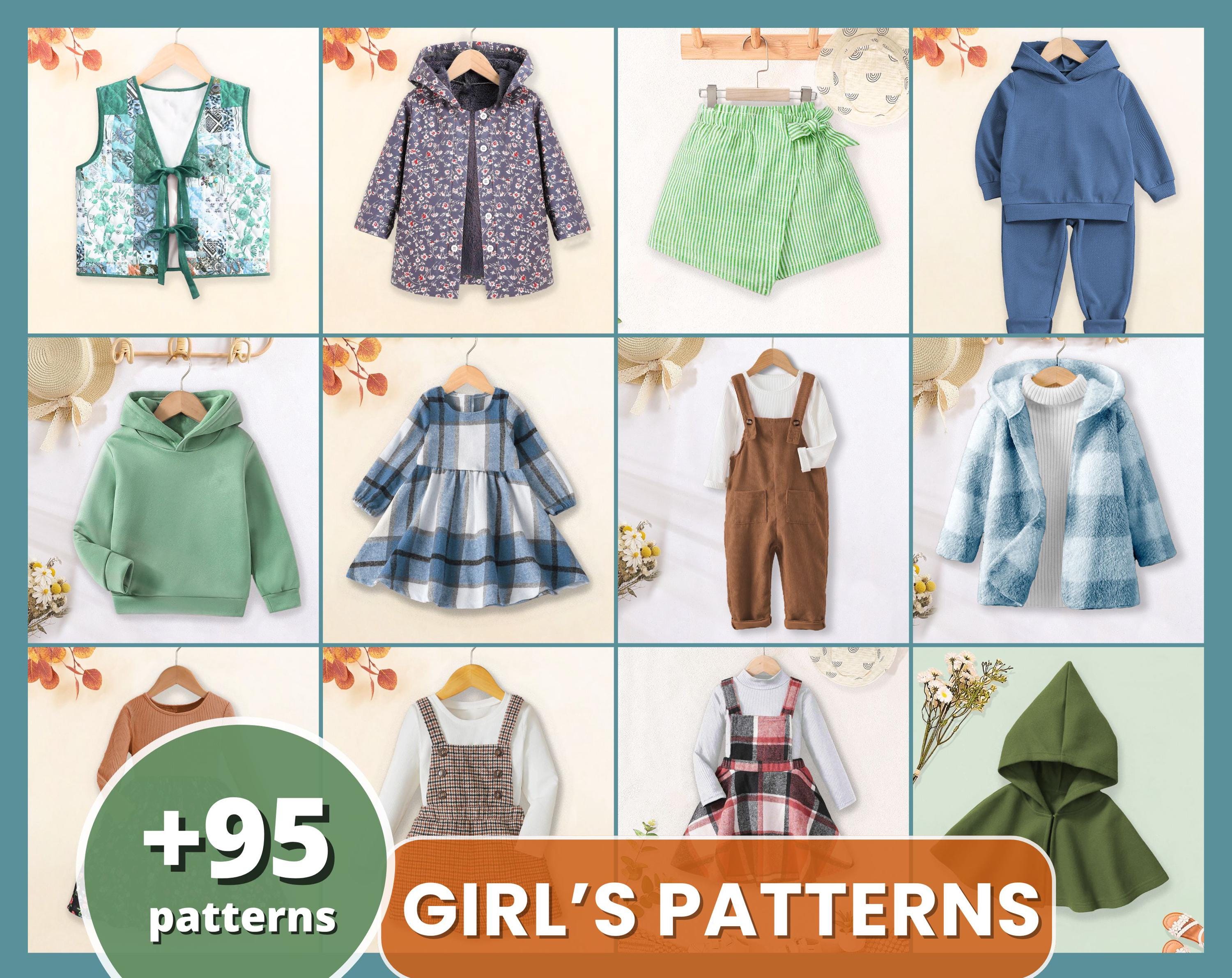 Sewing Patterns for Girls, Sewing Patterns, Kids Patterns, Top Pattern, Girl Pattern, PDF Patterns, Beginner Kids Pattern, Beginner Patterns