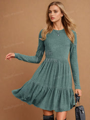 Tiered Dress Sewing Pattern | Dress Pattern | Sewing Patterns | Women Dress Pattern | Beginner Sewing Pattern for Women | Long Sleeved Dress