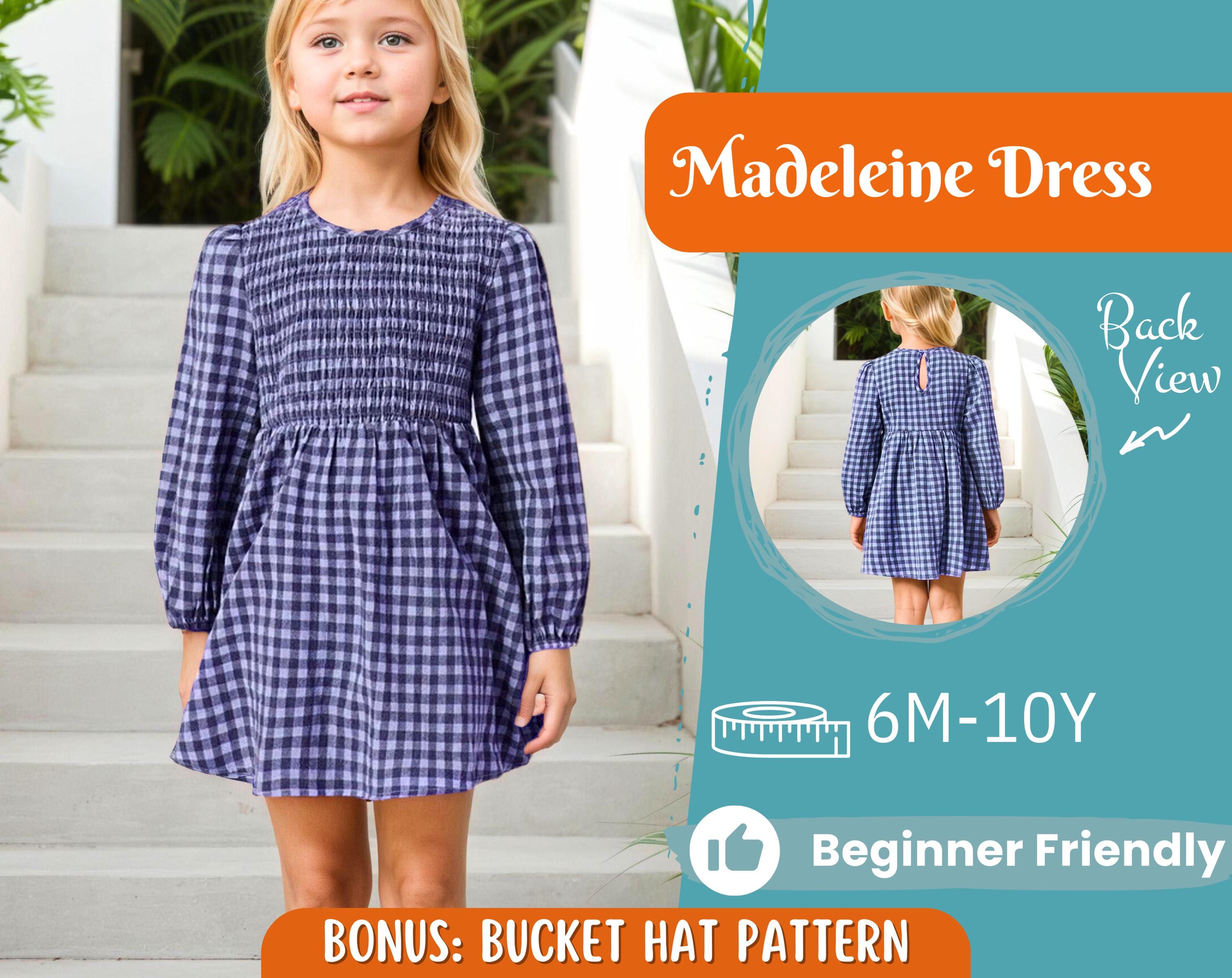 Dress Sewing Pattern for Kids, Girl Dress Pattern, Kids Pattern, PDF Pattern, Beginner Pattern, Sewing Pattern Toddlers, Girl Sewing Pattern