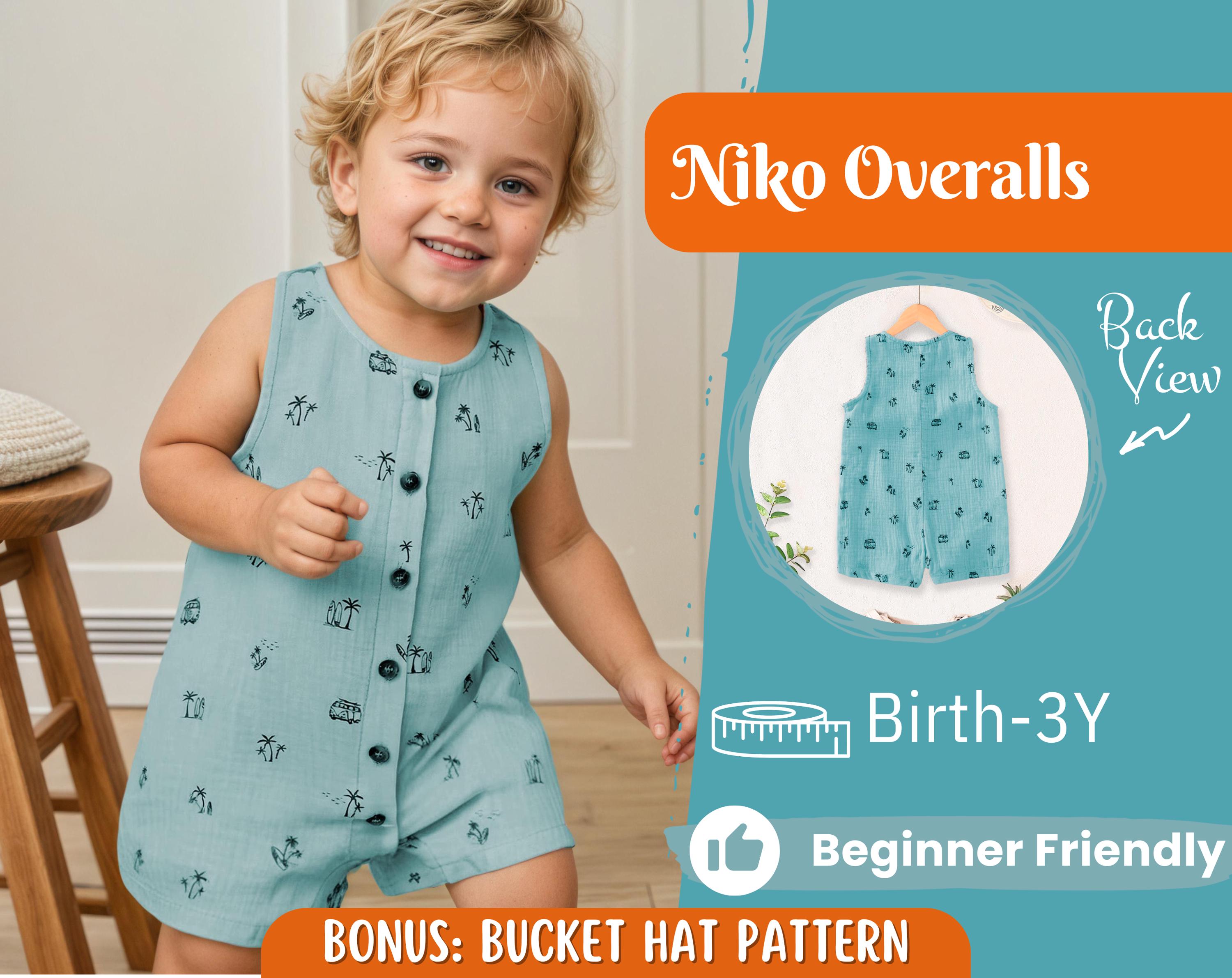 Overalls Sewing Pattern for Kids, Overalls Pattern, Kids Pattern, Jumpsuit Pattern, Beginner Pattern, Sewing Pattern Toddlers, Baby Pattern